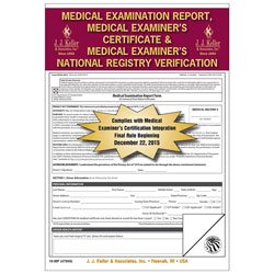 J.J. Keller 19MP Medical Exam Certificate Packet 2015 Edition 1