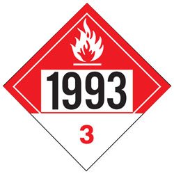 J.J. Keller 40504 1993 Class 3 Flammable Placard 1
