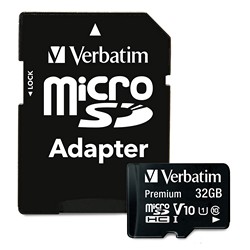 Verbatim Americas LLC 44083 32GB microSDHC Memory Card with Adapter 1