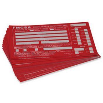 J.J. Keller 54SN Annual Vehicle Inspection Label - Aluminum