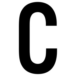 J.J. Keller 61613 Letter C White Vinyl Adhesive Label 12 1
