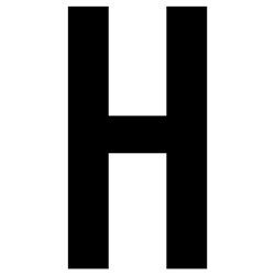 J.J. Keller 61618 Letter H White Vinyl Adhesive Label 12 1