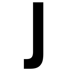 J.J. Keller 61620N Letter J White Vinyl Adhesive Label 12 1