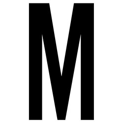 J.J. Keller 61623 Letter M White Vinyl Adhesive Label 12 1