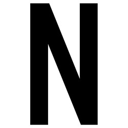 J.J. Keller 61624 Letter N White Vinyl Adhesive Label 12 1
