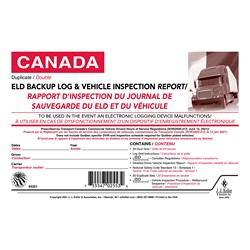 J.J. Keller 64251 Canada Bilingual ELD Backup Log w/DVIR 1