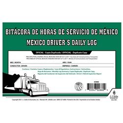 J.J. Keller 64680 Mexico Driver\'s Daily Log Book Bilingual 1
