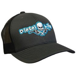 DIESEL LIFE 81101315 OSFA Richardson Snap Back Hat Charcoal/Black with Neon Blue 1