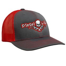 DIESEL LIFE 81101387 OSFA Richardson Snap Back Hat Charcoal/Red with Red 1
