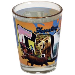 Jenkins Souvenirs 88006JE CAN SHOTGLASS SUB GOLD RIM POSTCARD 1