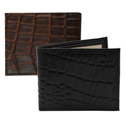BlackCanyon Outfitters BCO5511ZC RFID Bifold Wallet Croc Emblem Assortment - Black & Brown 1