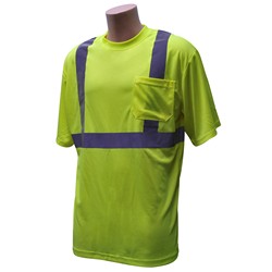 BlackCanyon Outfitters BCOHVSSTL BCO SS PKT T W/RFLCTV TAPE/HIVIS/LIME L 1