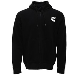 Cummins CMN5007 Unisex Fleece Full Zip Hoodie 100 Percent Cotton Sweatshirt Black Small CMN5007 1