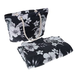 Easter Island Mercantile EIBTOWELVEL Beach Bag and Towel Set Black 1