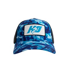 H2O H2OCAP02B H20 Logo Trucker Hat Blue Camo 1