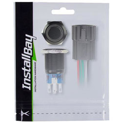 InstallBay by Metra IBRBSW19 19mm Black Round Switch with Latch & Harness White 1