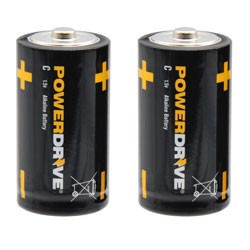 PowerDrive LR14 C Alkaline Batteries 2-Pack 1