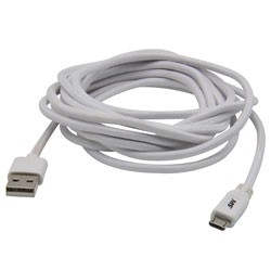 MobileSpec MB06614 10\' Micro USB Charge and Sync Cable White 1