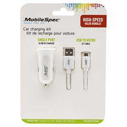 MobileSpec MB20MDCSW 4ft Micro & 2.1 Amp DC Charger 1