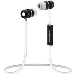MobileSpec MBS11103 Bluetooth Wireless Earbuds with In-Line Mic White/Black 1