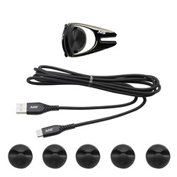 MobileSpec MBSV03101 6ft USB-C&trade; Cable Phone Mount Blk 1
