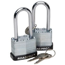 RoadPro RPLS-40L/2 40mm Laminated Steel Padlock with Bumper Guard - 2 Shackle 2-Pack 1