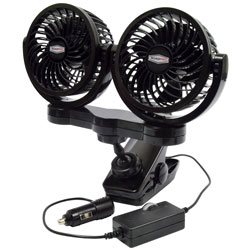 RoadPro RPSC8572 12-Volt Dual Fan with Mounting Clip 1