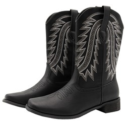 Searchers SC200917BK Searchers SC200917BK Black Cowboy Boots for Men Square Toe Embroidered Western Boot 1