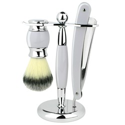 Union Razors SS5W Three Piece Straight Shave Kit White 1