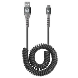 højt tvivl Continental Mizco ToughTested TTCC10C2A 10 Foot Heavy-Duty USB to USB-C Charge & Sync  Coiled Cable