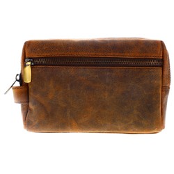 Union Razors UN1733 Distressed Leather Toiletry Bag 1