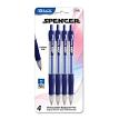 Bazic Products 17048 BAZIC Spencer Blue Retractable Pen 4pk