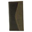 American Bison 1722BR TALL RODEO WALLET TWO TONE BRN