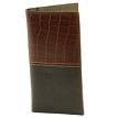 American Bison 1726BR TALL RODEO WALLET CROC PRNT BRN