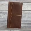 American Bison 1730BR TALL RODEO WALLET WHIP STCH BRN