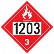 J.J. Keller 40503J 1203 Class 3 Flammable Placard