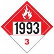 J.J. Keller 40504 1993 Class 3 Flammable Placard