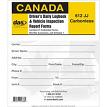 J.J. Keller 612JJ Drivers Daily Carbonless Logbook with DVIR for Canada