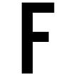 J.J. Keller 61616 Letter F White Vinyl Adhesive Label 12