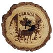 Jenkins Souvenirs 89984JE CAN MAGNET WOOD SLICE MOOSE FLAG