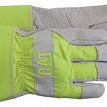 Boss CAT013103L Leather Palm Work Gloves w/Fluorescent Green Back & Rubberized Cuff - Large