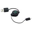 Retrak ETESM5 ReTrak Micro USB Cord Retractable Micro USB Charging Cable Black ETESM5