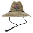 Easter Island Mercantile HBS4BLK Straw Patch Hat with Floral Brim Black