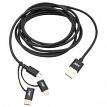 MobileSpec MBS06552 6\' Lightning USB-C and Micro to USB Charge & Sync Multi-Use Cable Black