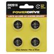 PowerDrive PDCR20164B 2016 3V Lithium Button Battery 4 Pack