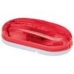 RoadPro RP-1259R 4 x 2 Cat Eye Light with Replaceable Lens & Bulb - Red White Base