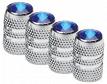 RoadPro RPCRVC4B Colored Tip Valve Caps - Blue Chrome Finish 4-Pack