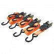 RoadPro RPRTD04R 1 x 15' Ratchet Tie-Downs with Anti-Scratch Hooks 4-Piece