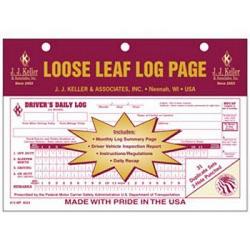 J.J. Keller 13-MP Loose Leaf Driver\'s Daily Log Sheets with 31 Duplicate Sets 1