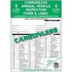 J.J. Keller 400MP Carbonless Annual Vehicle Inspection Report with Label 1
